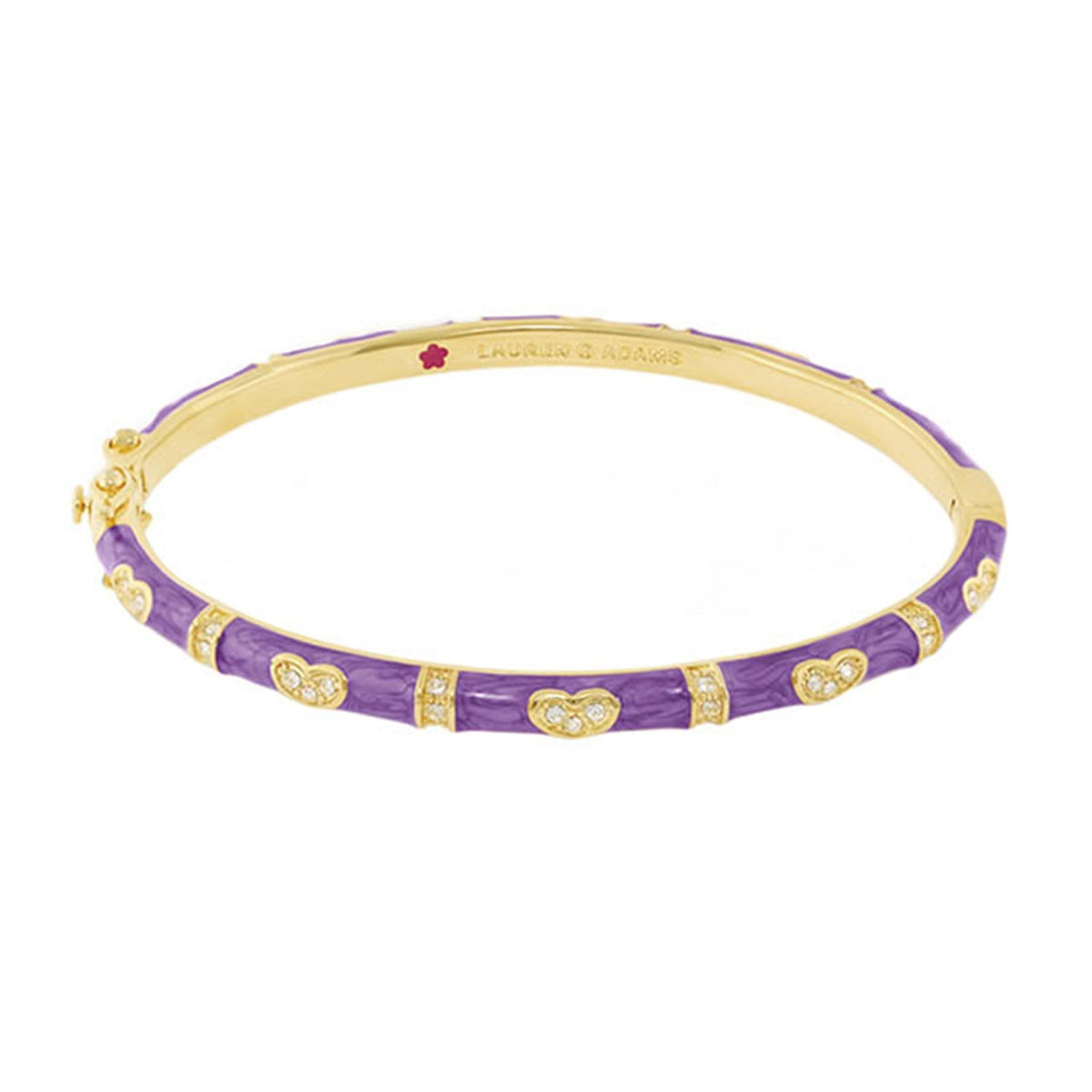 Pave Love Stackable Bangle — Single Heart Station