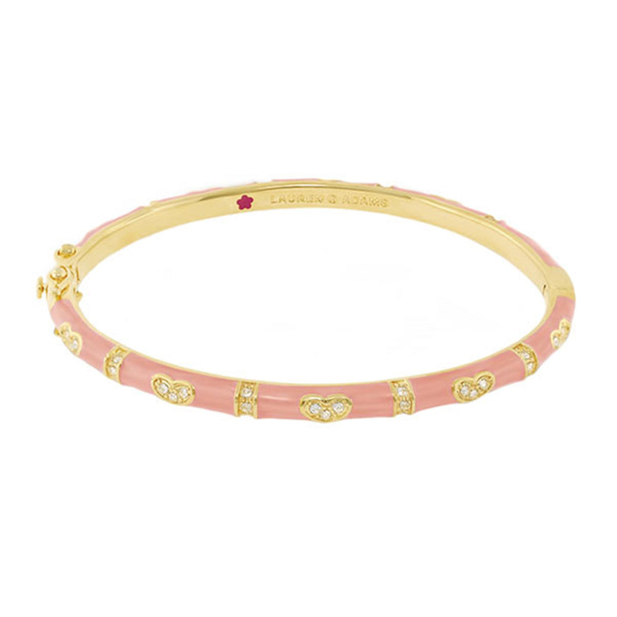 Pave Love Stackable Bangle — Single Heart Station