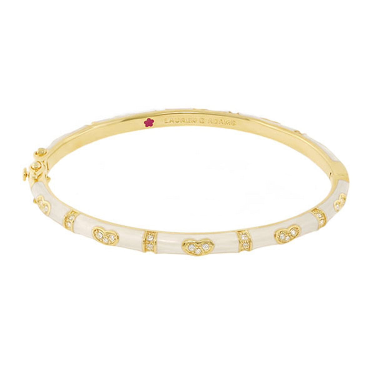 Pave Love Stackable Bangle — Single Heart Station