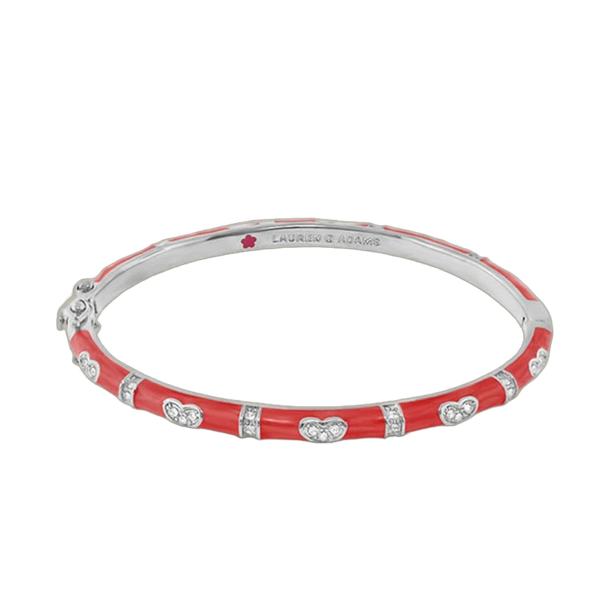Pave Love Stackable Bangle — Single Heart Station