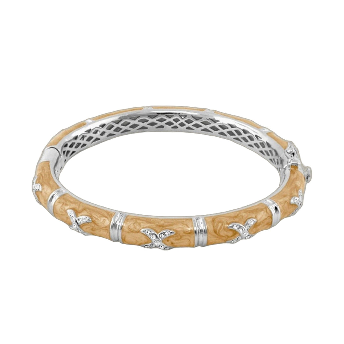 Elegant Hugs Bangle — Wide Pavé X
