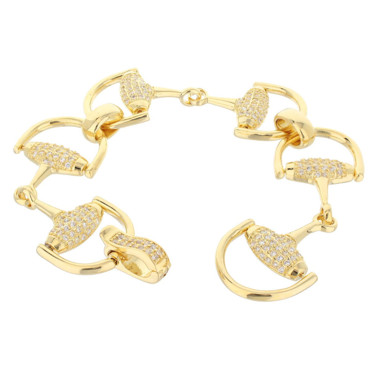 Equestrian Stirrup Bracelet — Pavé, Interlocked