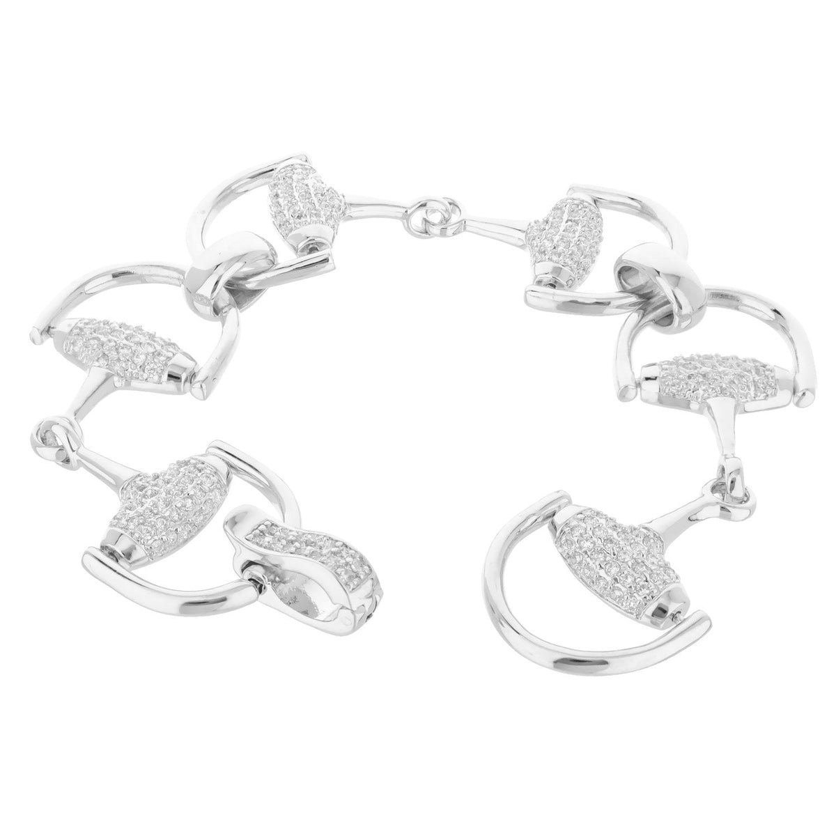 Equestrian Stirrup Bracelet — Pavé, Interlocked