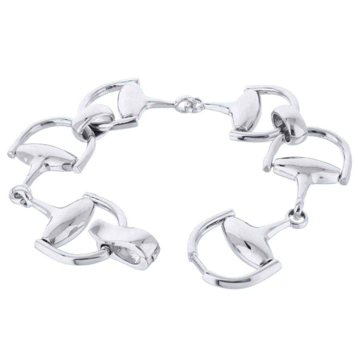 Equestrian Stirrup Bracelet — Polished, Interlocked