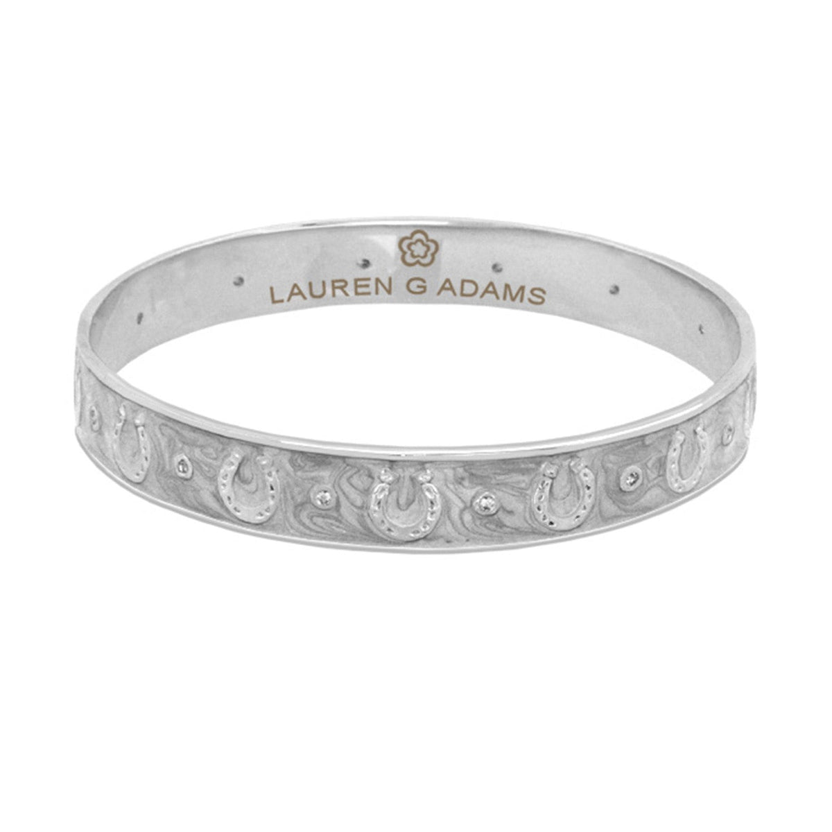 Equestrian Horseshoe Bangle — Flat Band Row