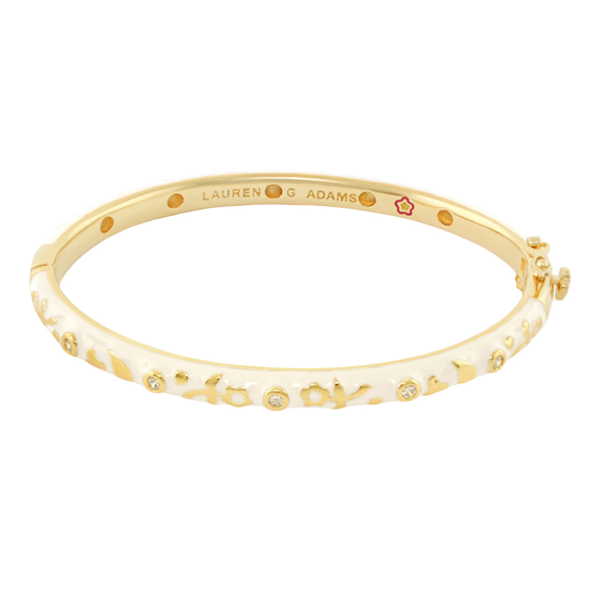 Stackable Desire Bangle — Flower & Crystal