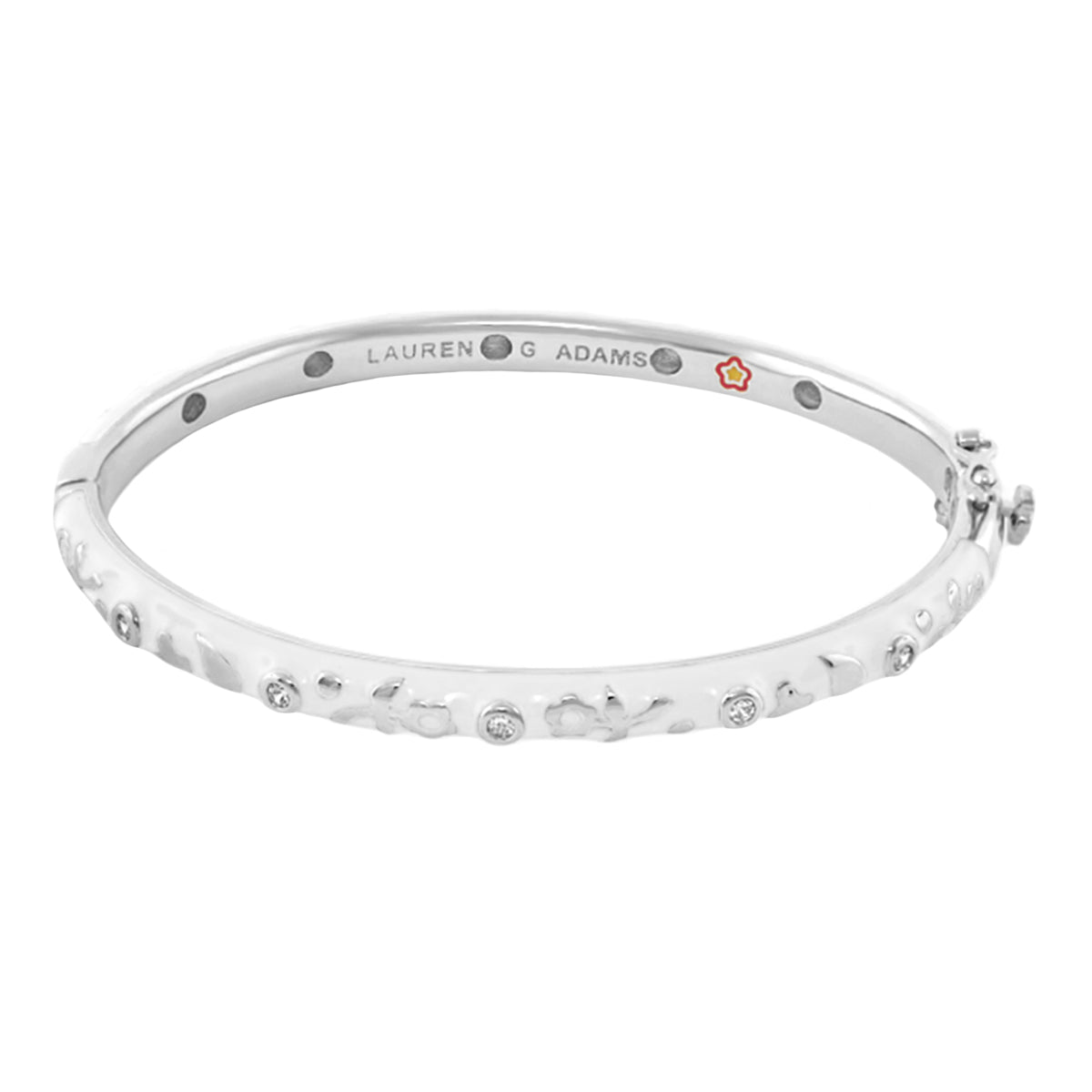 Stackable Desire Bangle — Flower & Crystal