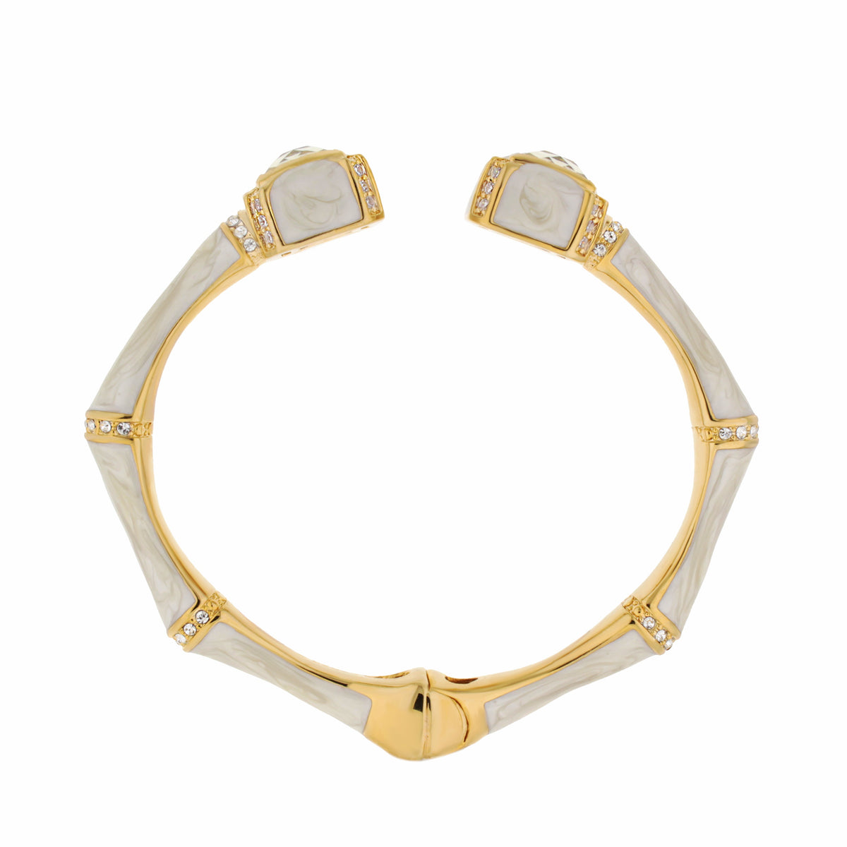 Bamboo Bangle — Crystal Tip Cuff