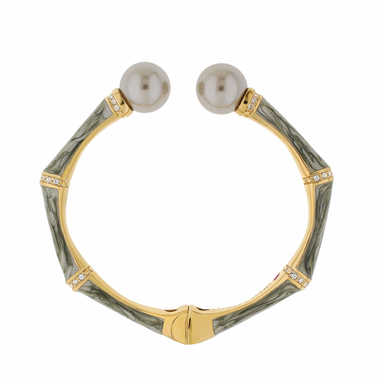 Bamboo Bangle — Pearl Tip Cuff
