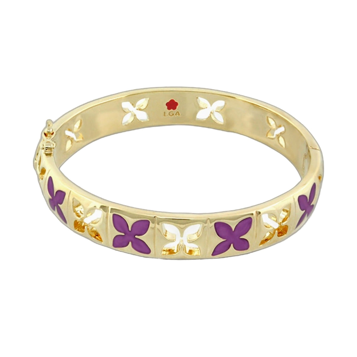 Floral Knight Stackable Bangle — Wide Petal Cutout