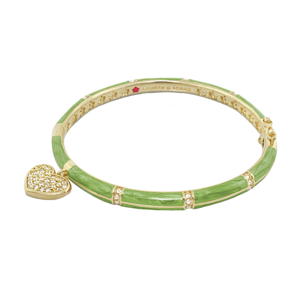 Charming 2 Pave Heart Bangle