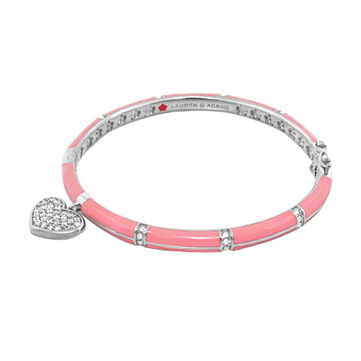 Charming 2 Pave Heart Bangle