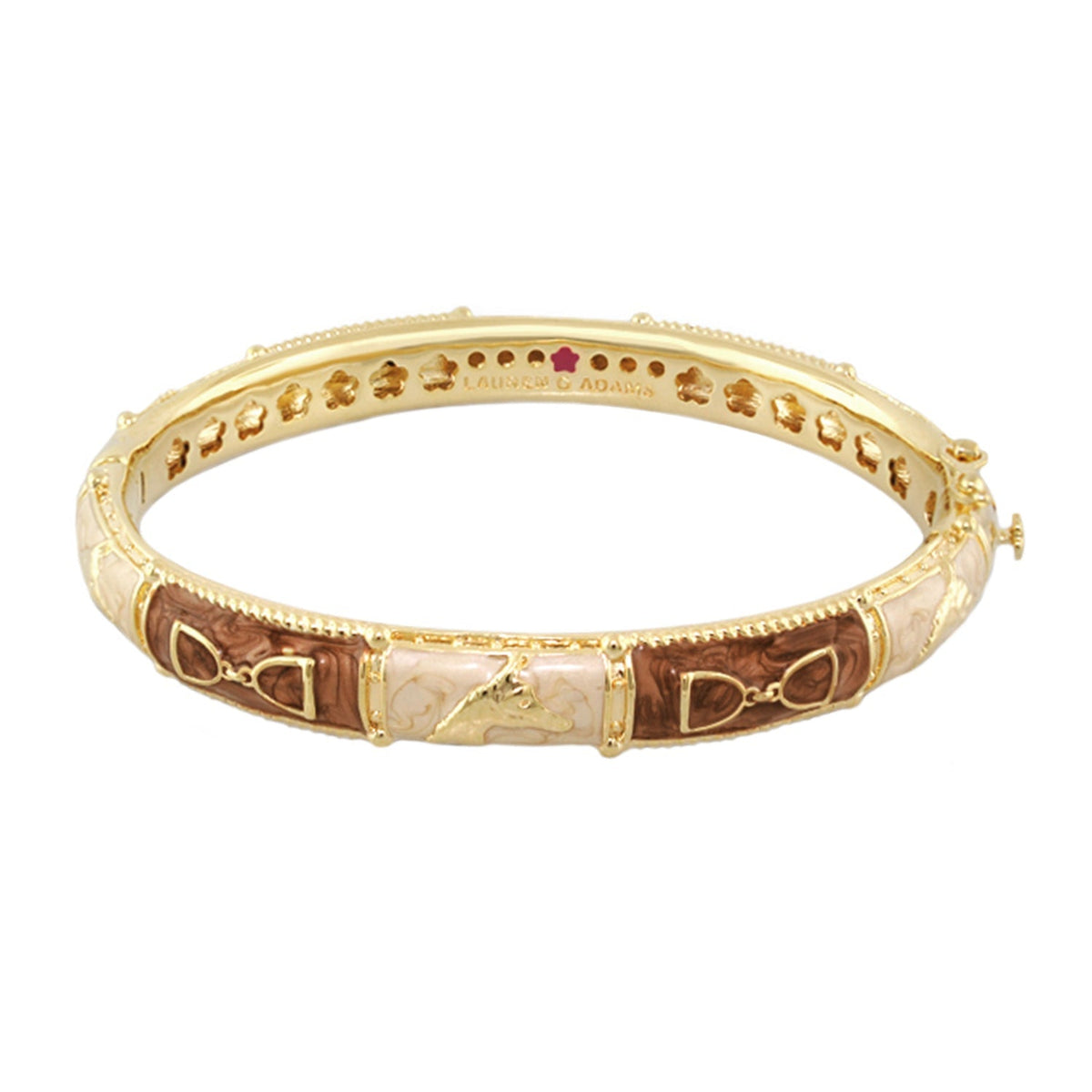 Equestrian Bangle — Coral Stirrup