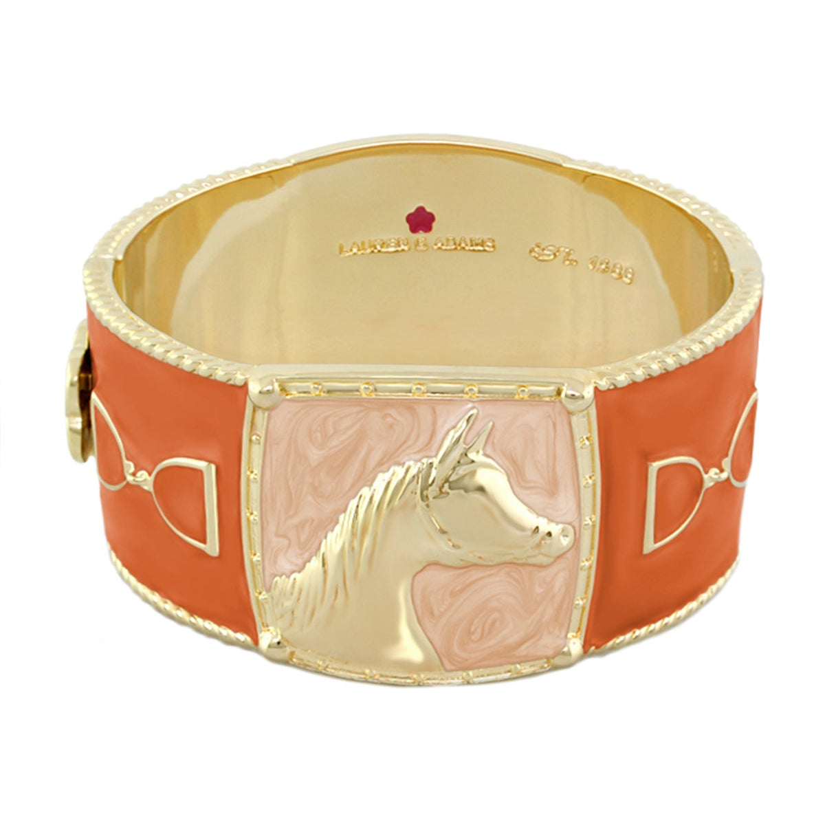 Equestrian Bangle — Coral Horse Head