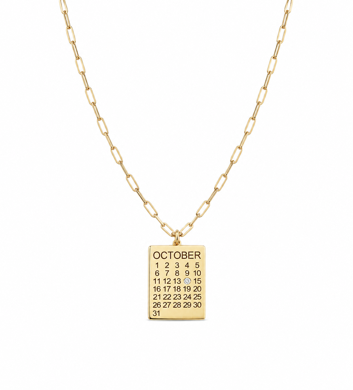 Calendar Paperclip Chain Necklace
