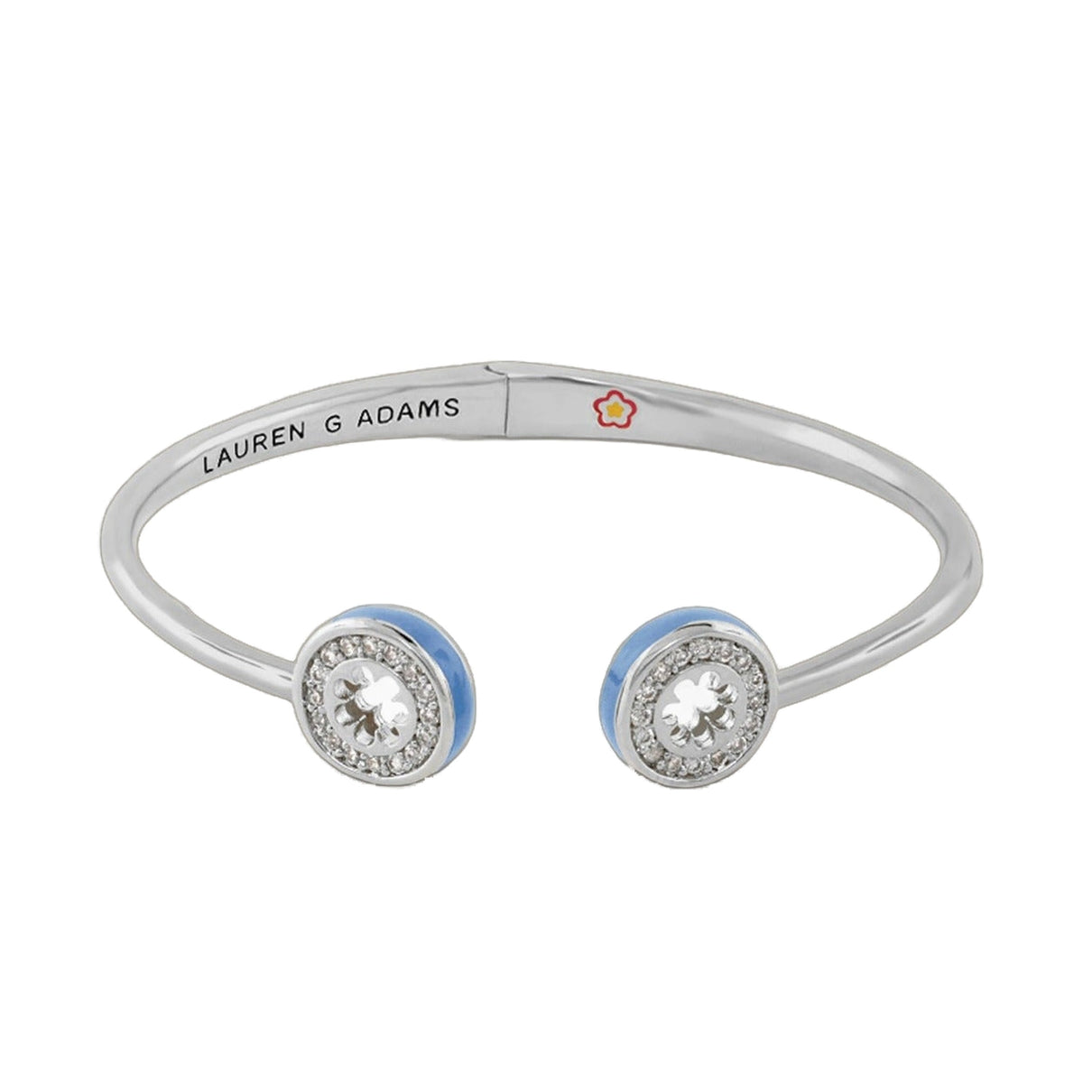 Open Arms Pave Flower Bangle