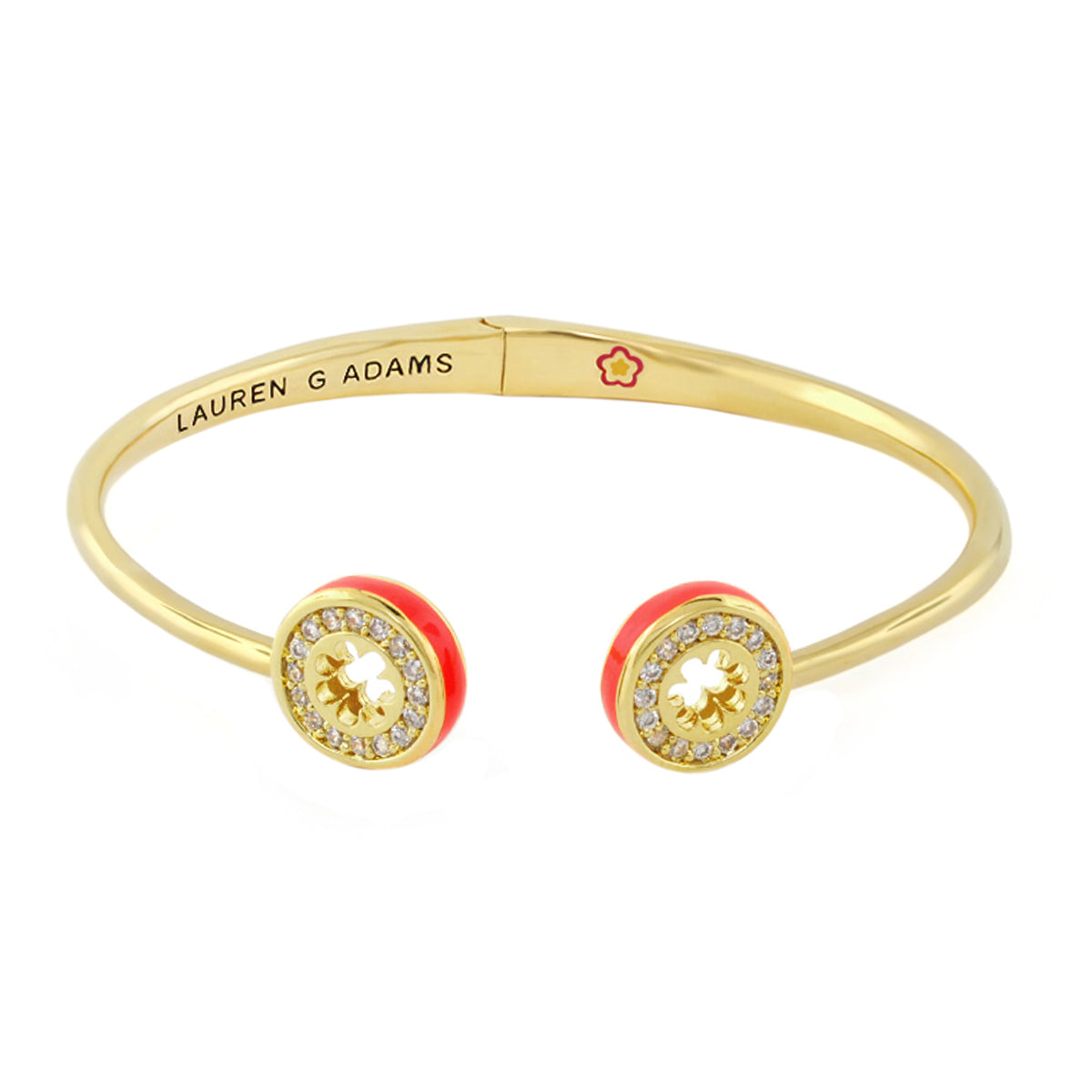 Open Arms Pave Flower Bangle