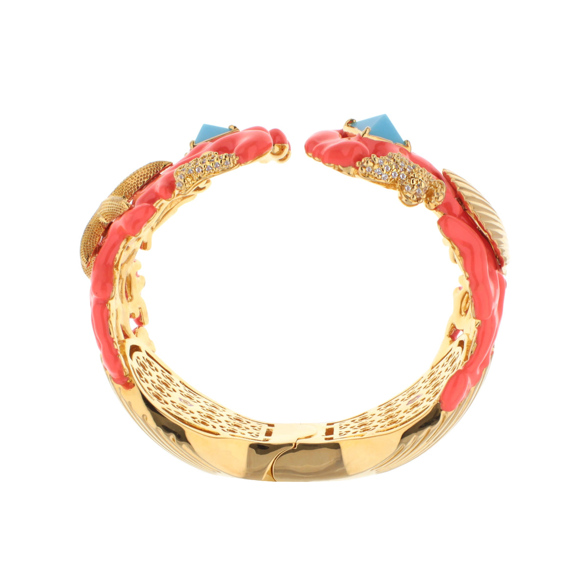 Pretty Little Things Coral Bangle — Shell & Starfish Cuff