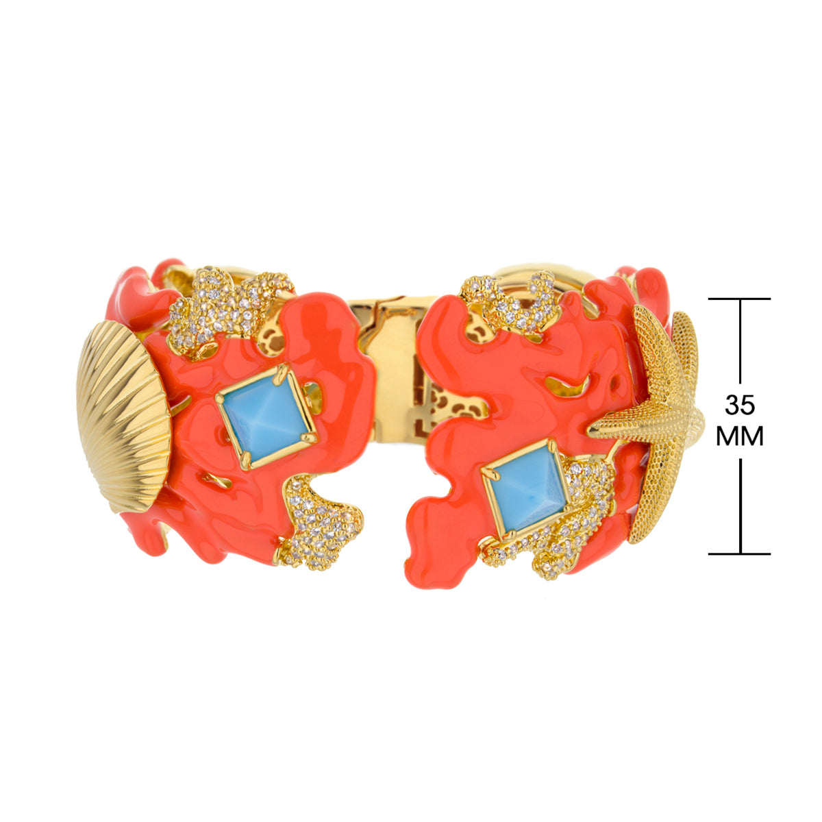 Pretty Little Things Coral Bangle — Shell & Starfish Cuff