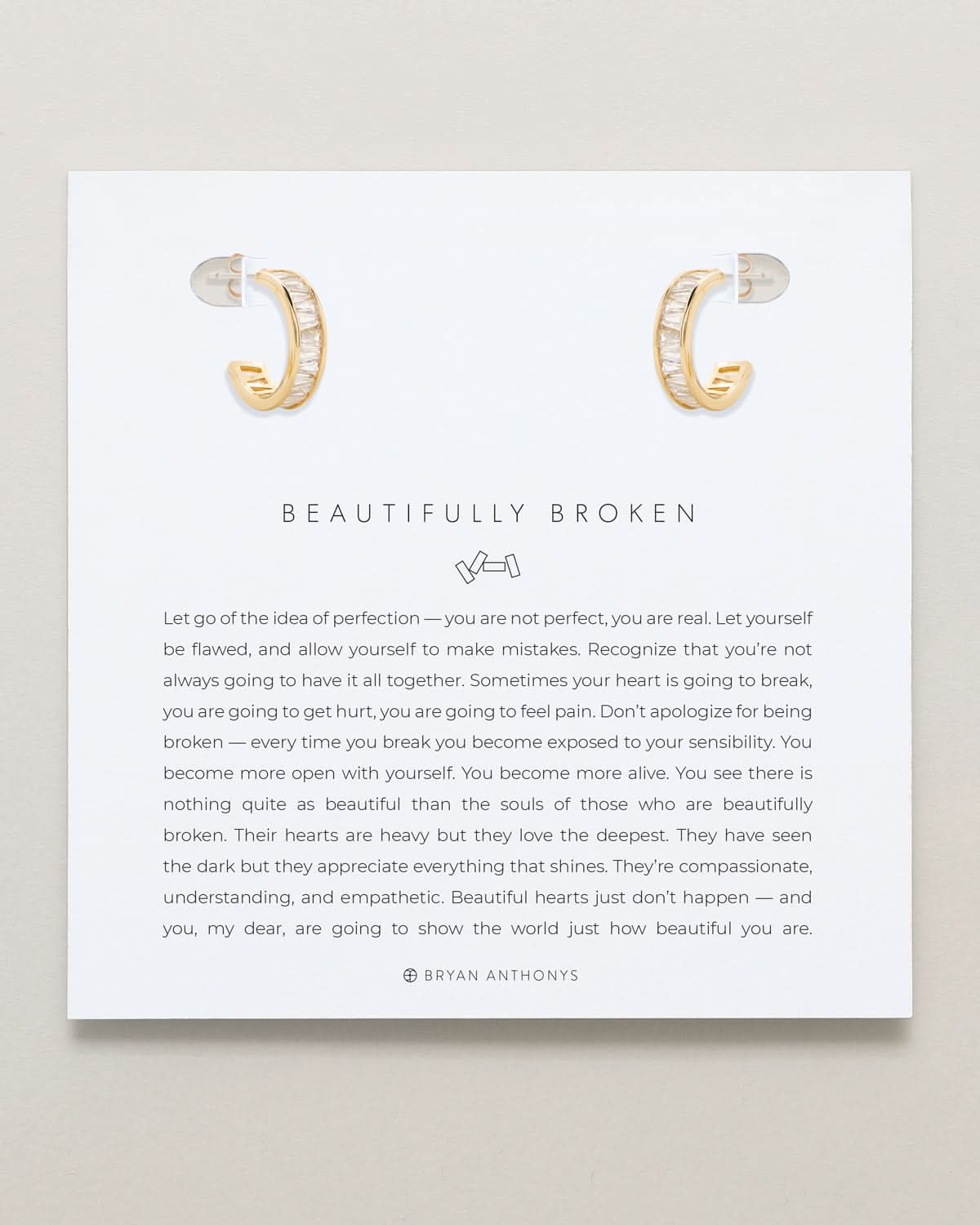 Beautifully Broken Baguette Mini Hoop Earrings