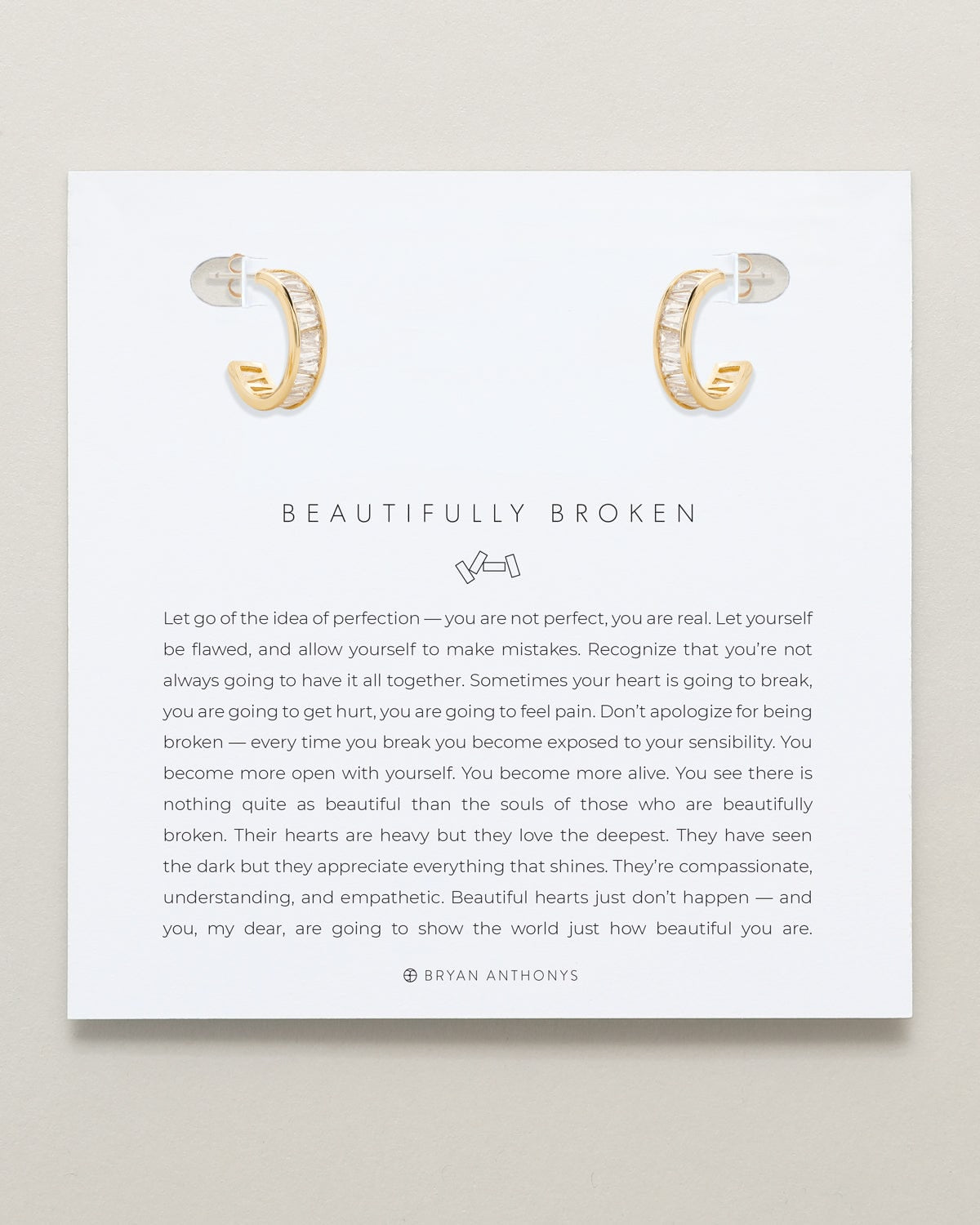 Beautifully Broken Baguette Mini Hoop Earrings