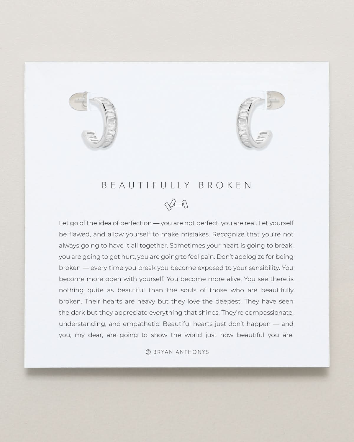 Beautifully Broken Baguette Mini Hoop Earrings
