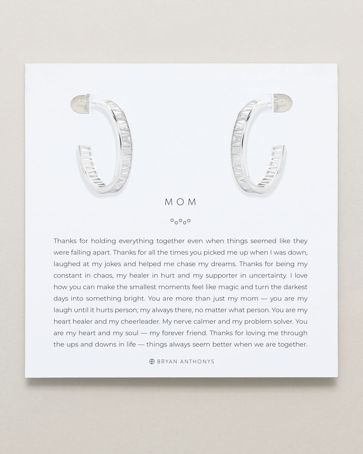 Mom Baguette Midi Hoop Earrings