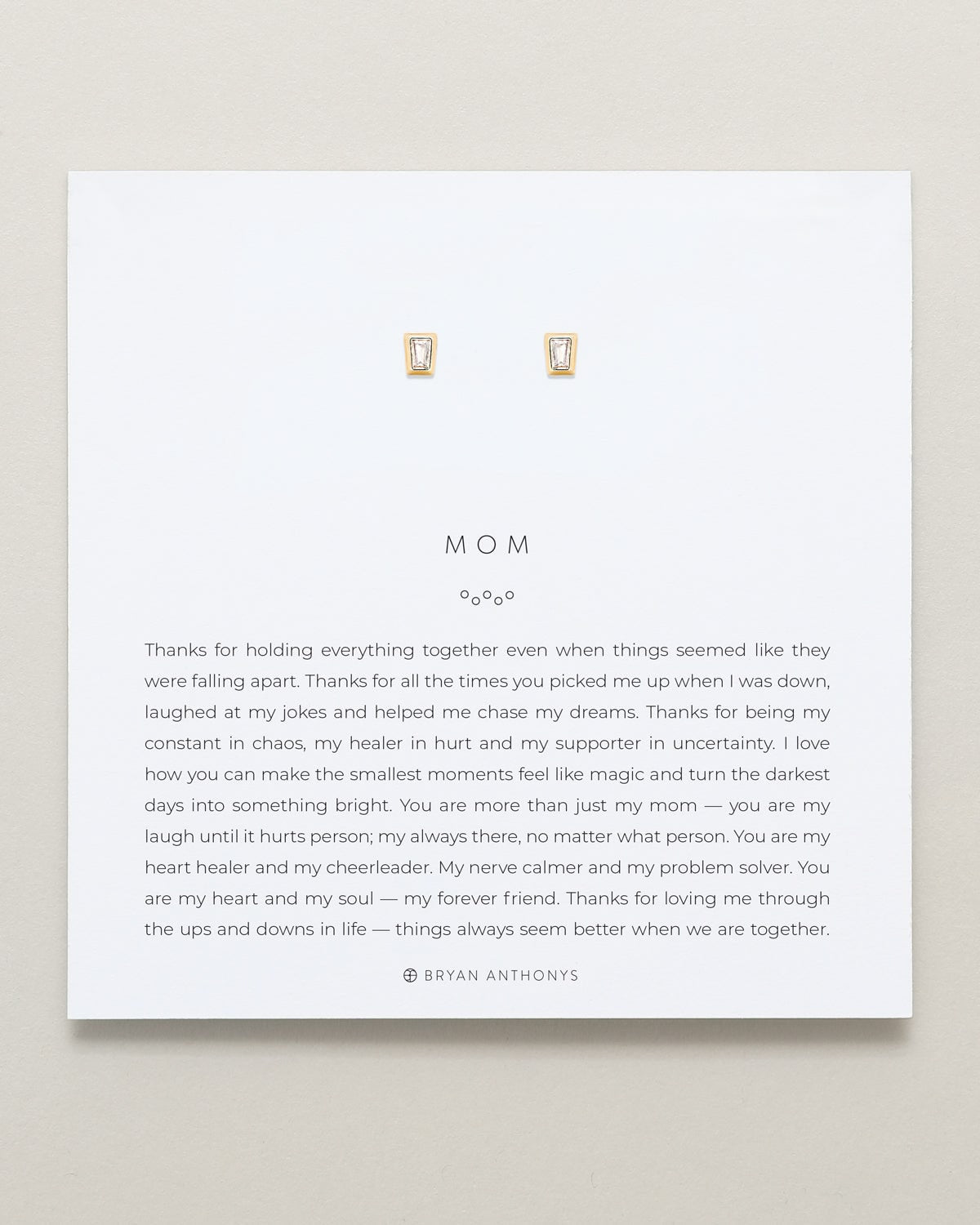 Mom Baguette Stud Earrings