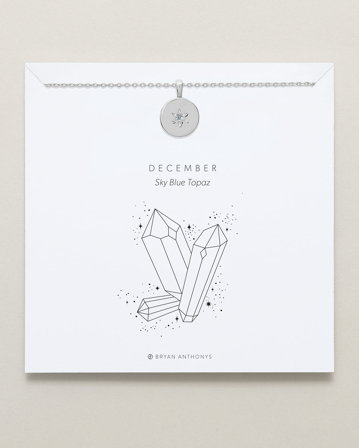 Birthstone Pendant Necklace — Sky Blue Topaz