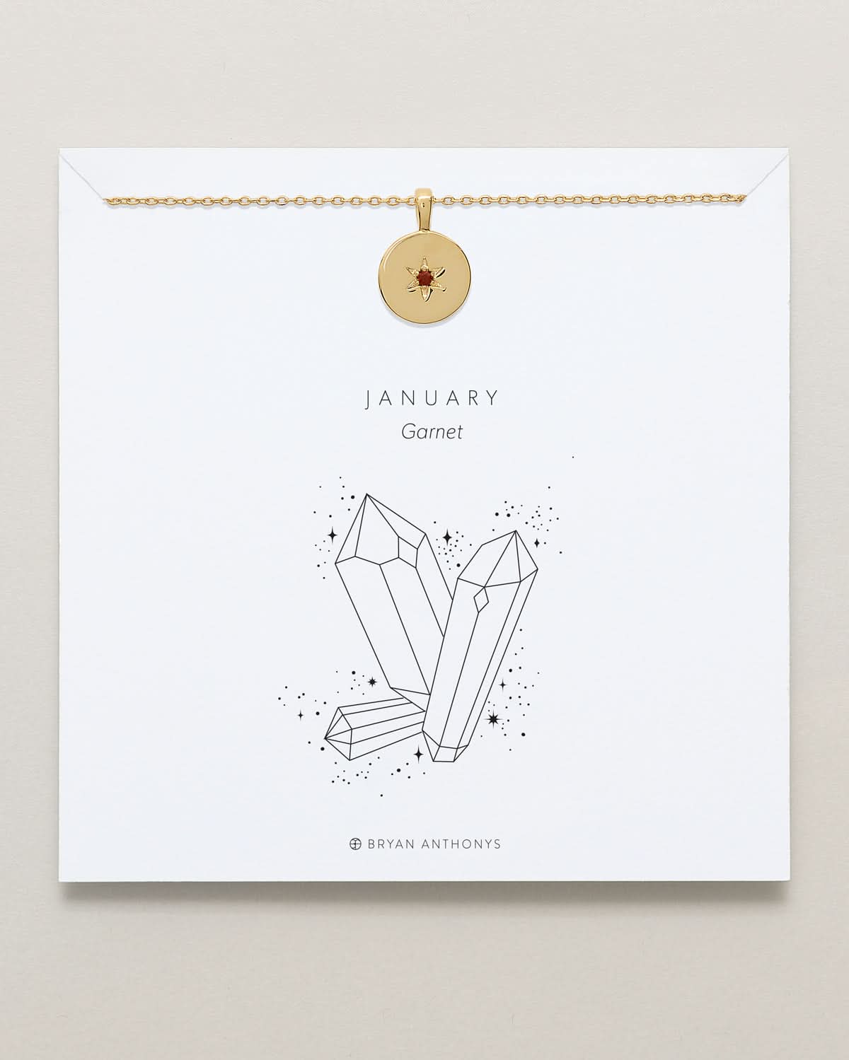 Birthstone Pendant Necklace — Garnet
