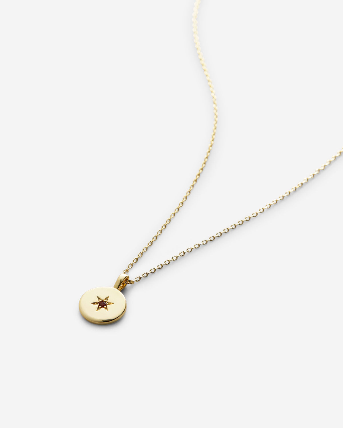 Birthstone Pendant Necklace — Garnet