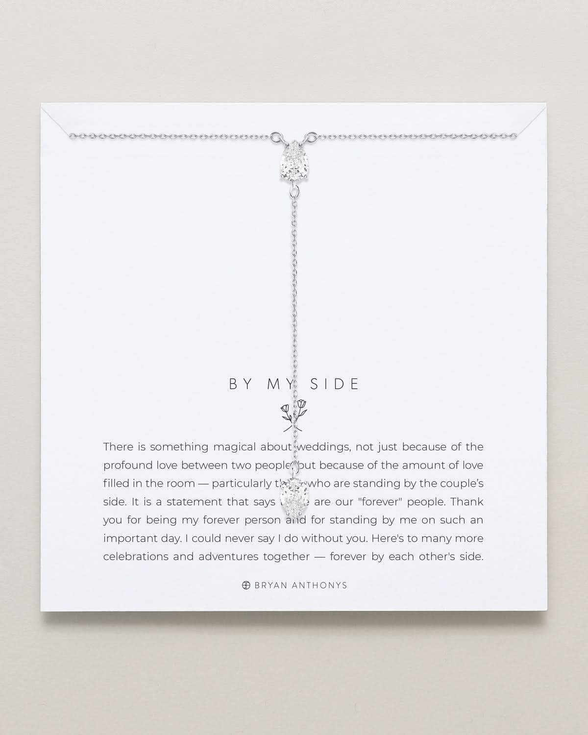 By My Side Pear Cut Lariat Necklace