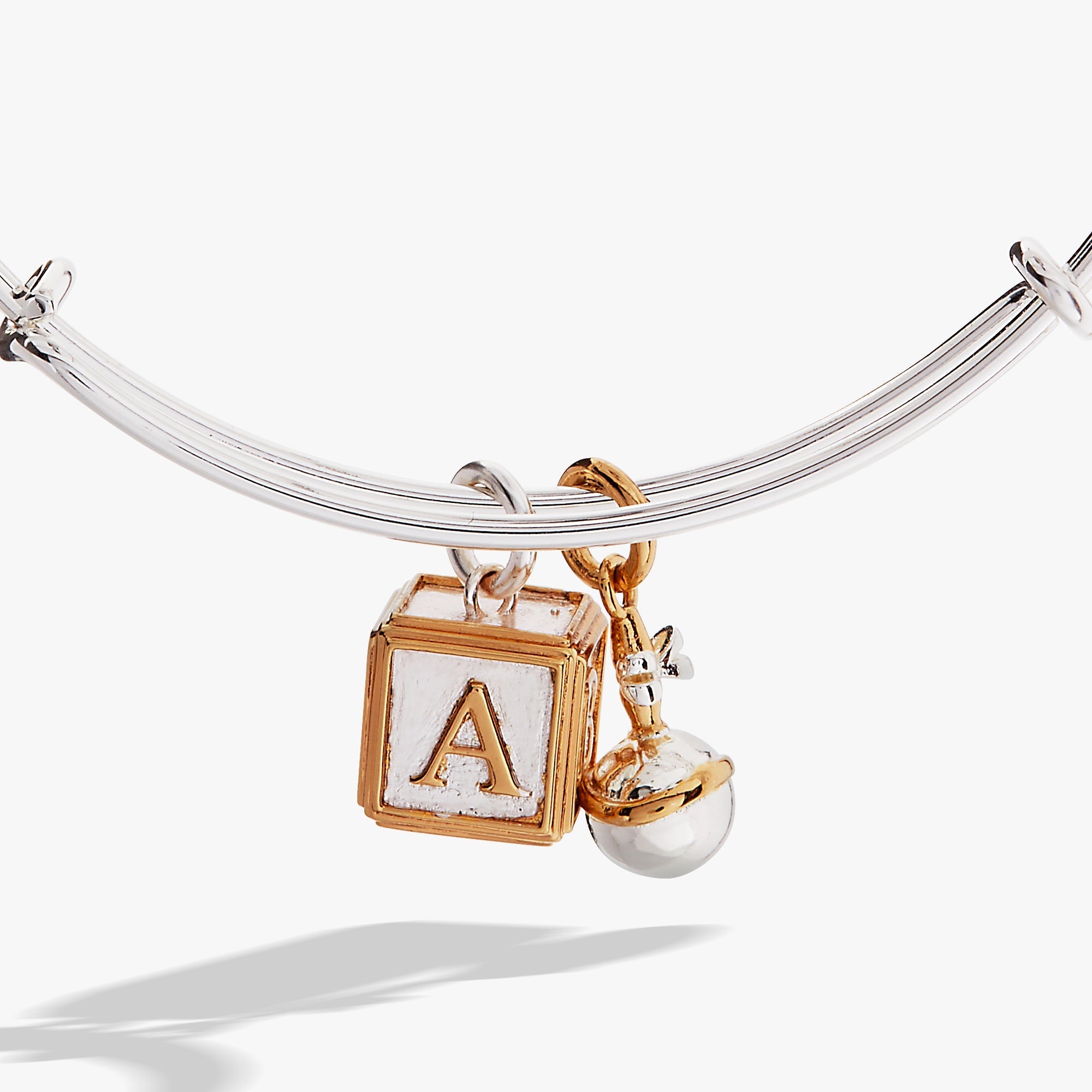 Baby Block and Rattle Bangle by ALEX AND ANI at Shirley Shoppe