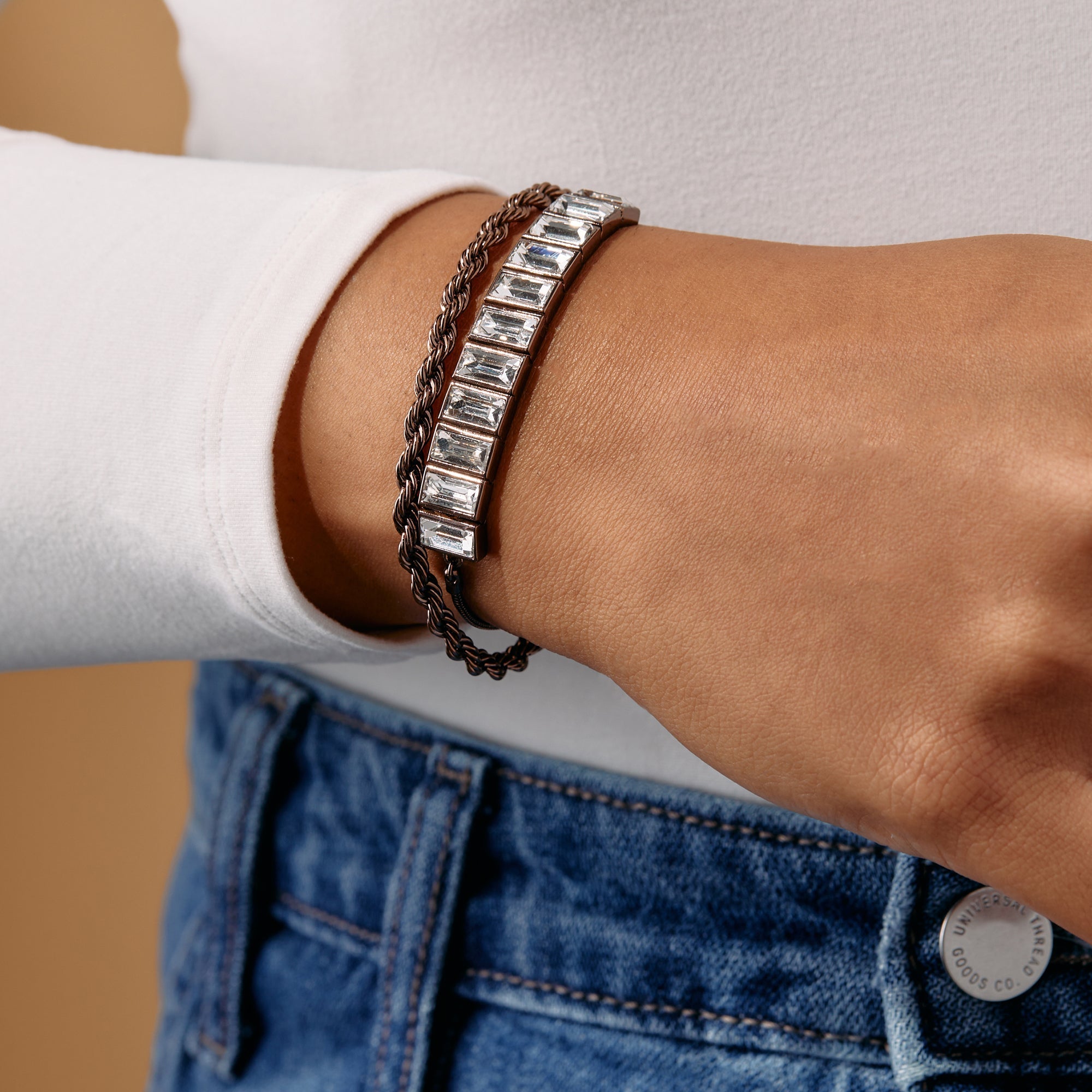 Baguette Crystal Tennis Bracelet by ALEX AND ANI at Shirley Shoppe