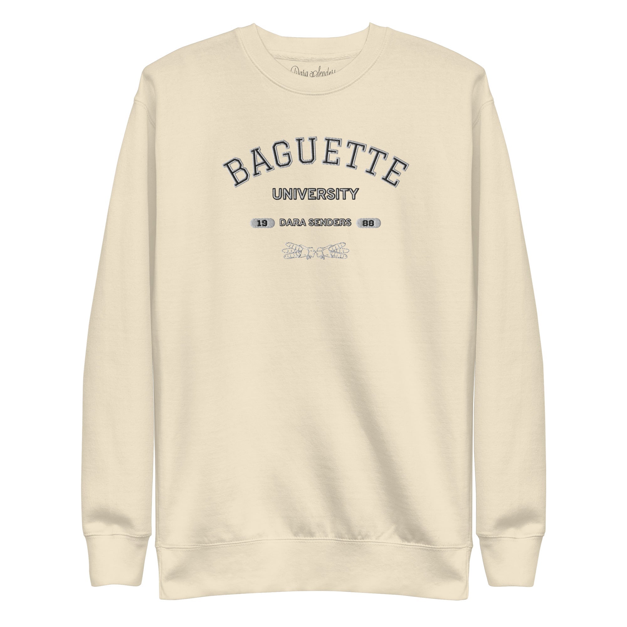 BAGUETTE UNIVERSITY SWEATSHIRT by DARA SENDERS at Shirley Shoppe
