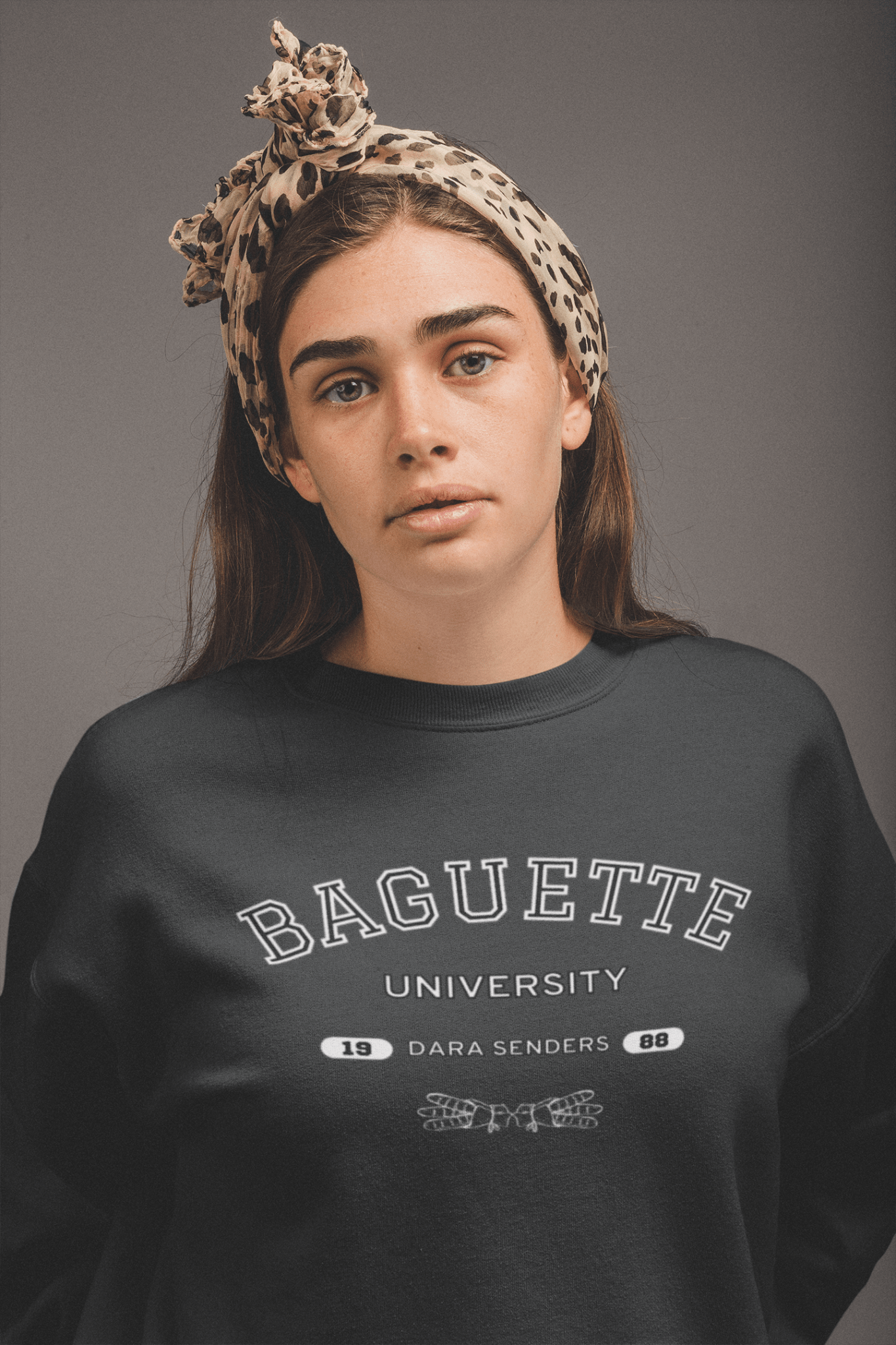 BAGUETTE UNIVERSITY SWEATSHIRT by DARA SENDERS at Shirley Shoppe