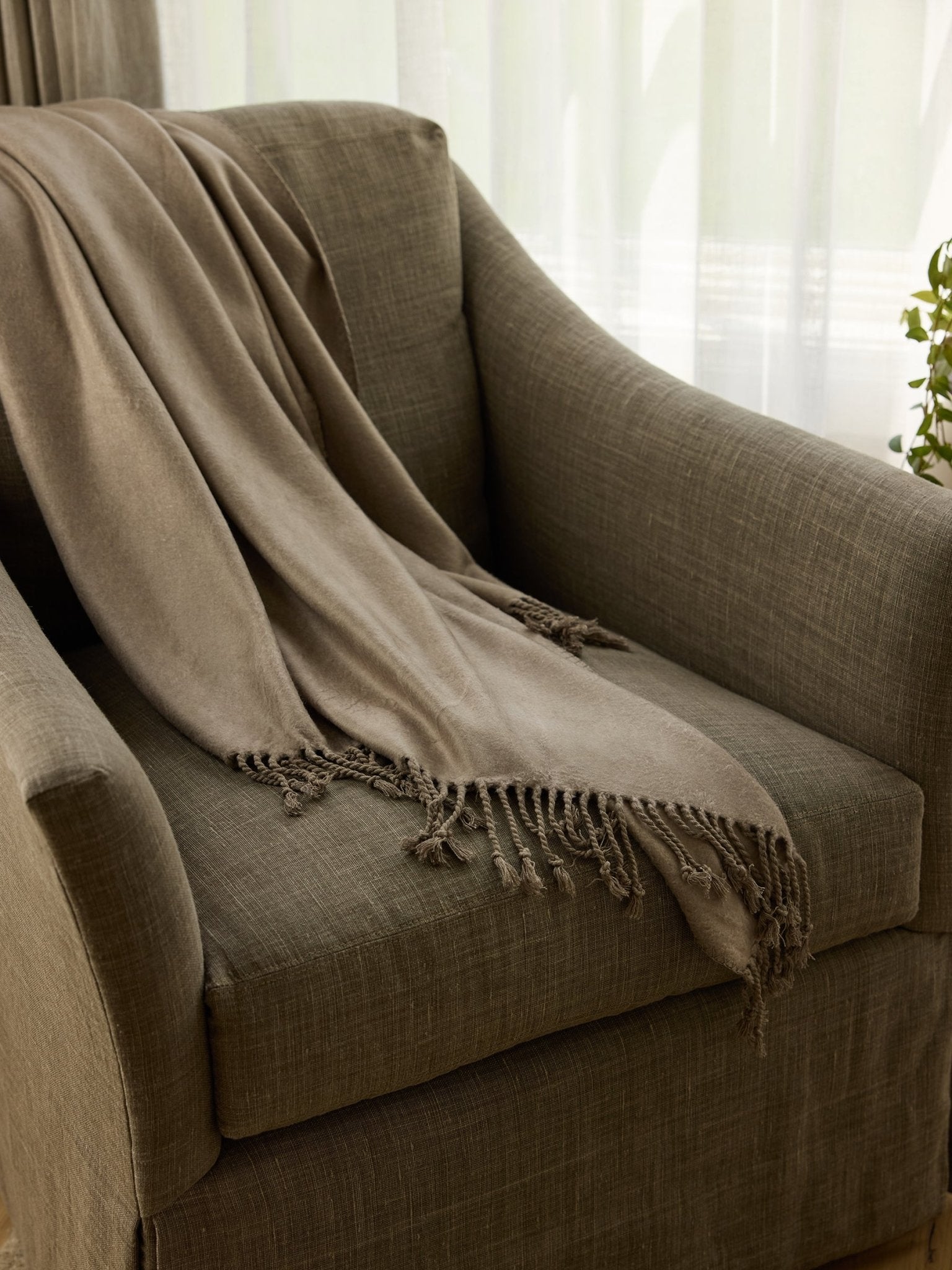 Bamboo Tassel Throw by Cozy Earth at Shirley Shoppe