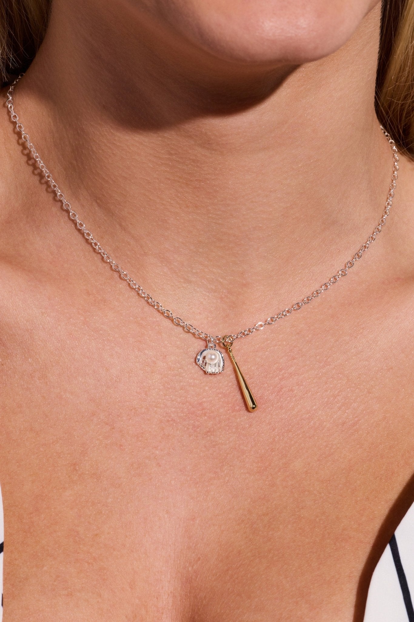 Baseball Duo Charm Pendant Necklace by ALEX AND ANI at Shirley Shoppe