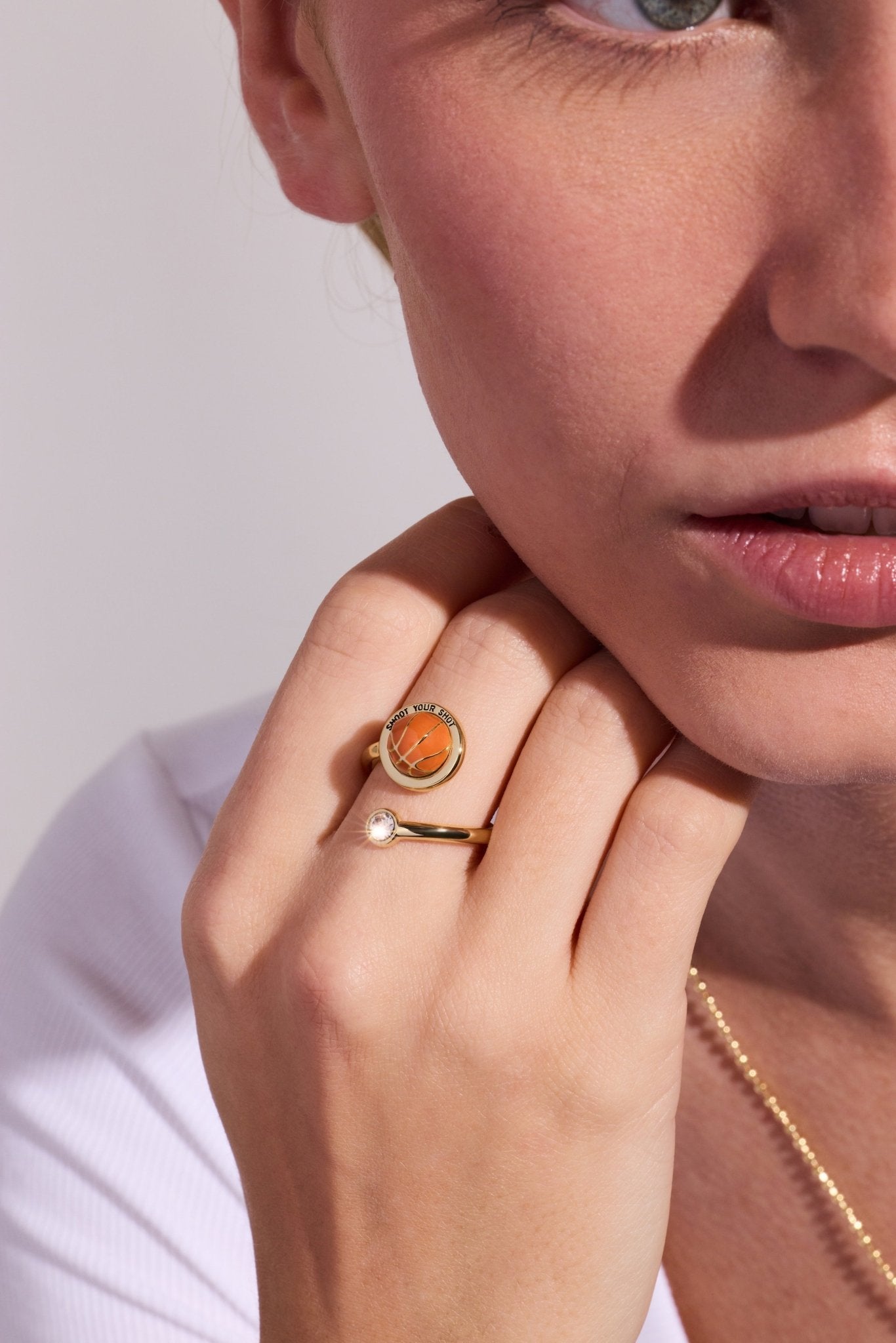 Basketball Open Fidget Ring by ALEX AND ANI at Shirley Shoppe