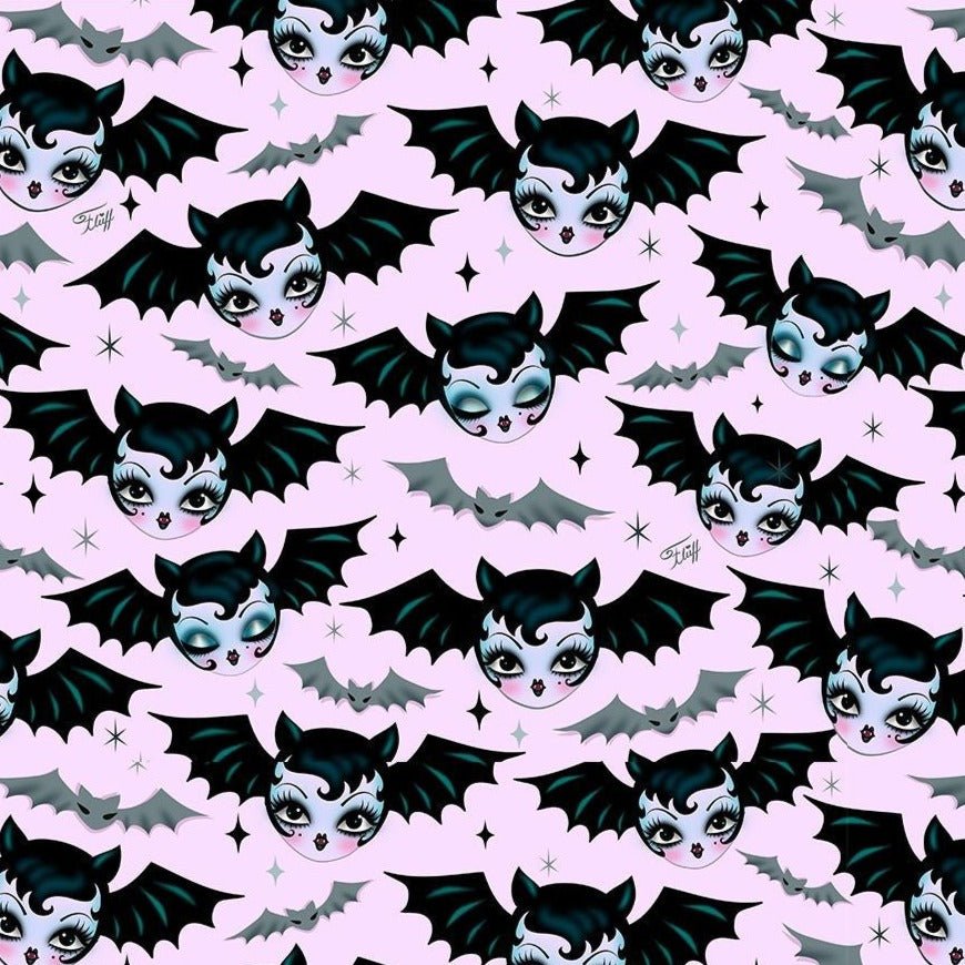 "Battylicious" Leggings by Miss Fluff x Lipstick & Chrome PINK by Quirks! at Shirley Shoppe