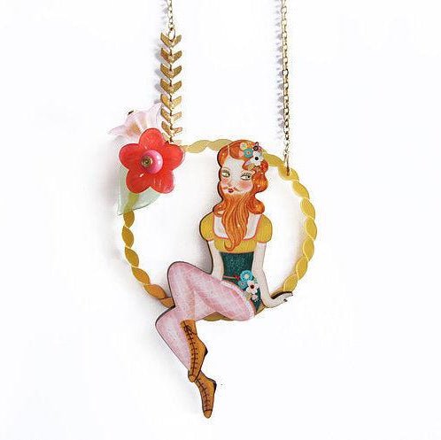 Bearded Woman Halloween Necklace by Laliblue by Quirks! at Shirley Shoppe
