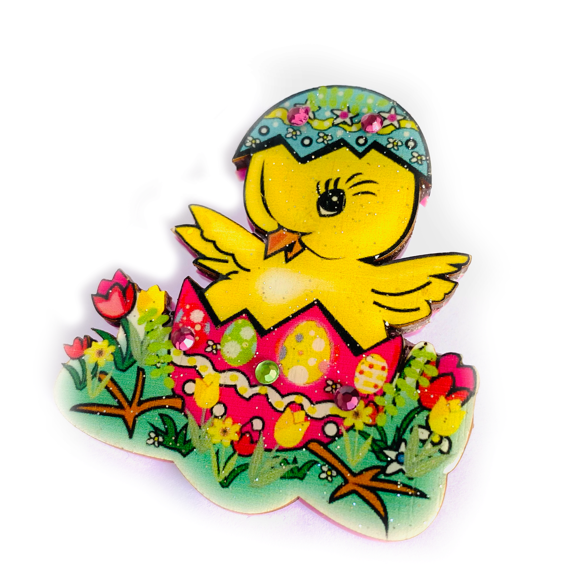 Benny the Easter Chick Brooch by Rosie Rose Parker by Quirks! at Shirley Shoppe