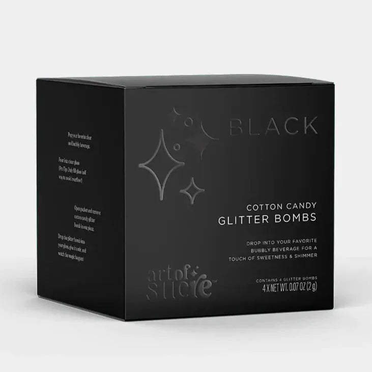 Black Cotton Candy Drink Glitter Bombs by Quirks! at Shirley Shoppe