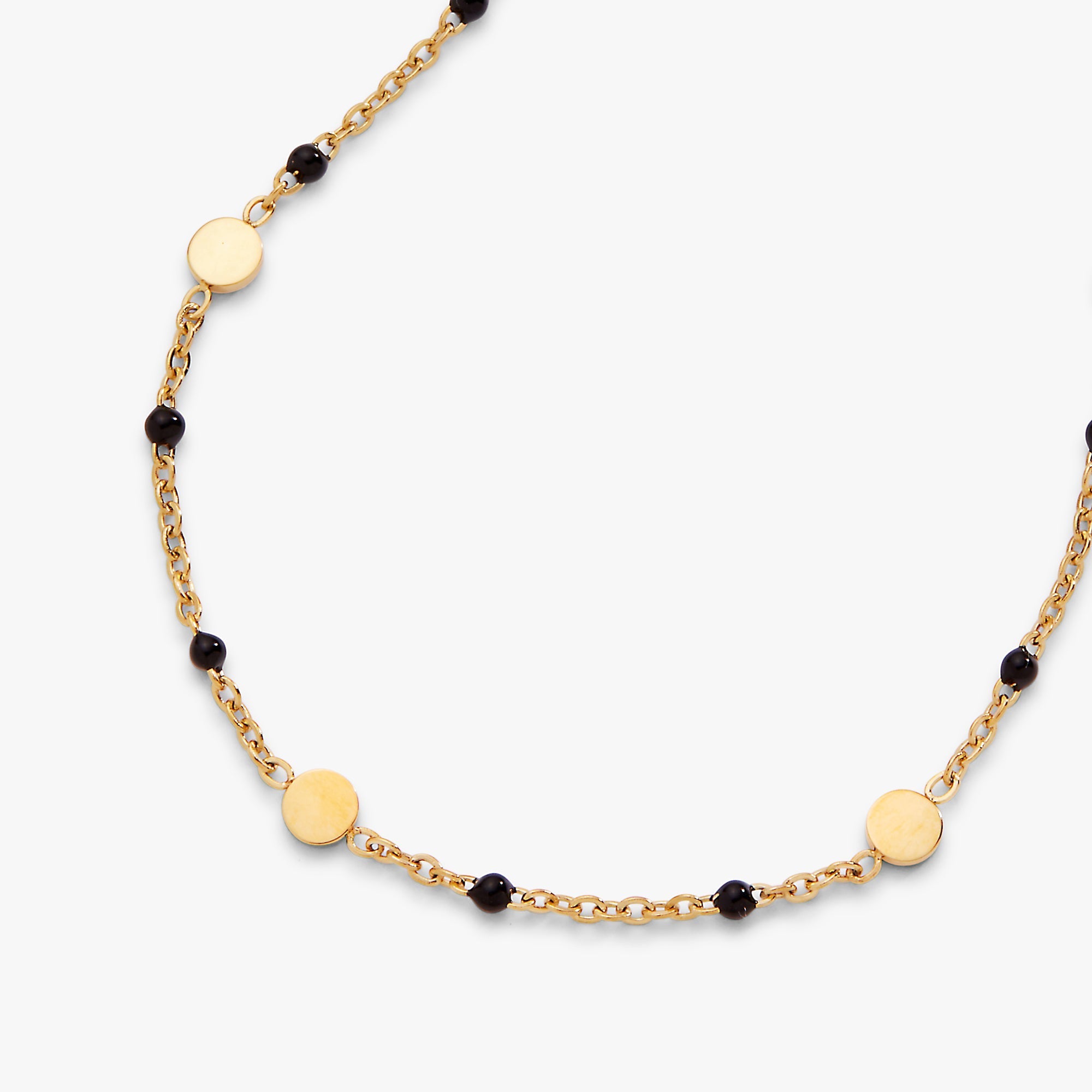 Black Enameled Chain Coin Station Anklet by ALEX AND ANI at Shirley Shoppe