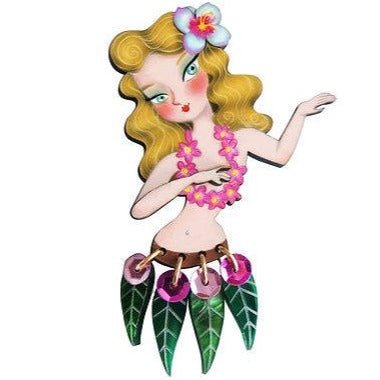 Blonde Hula Girl Brooch by Laliblue by Quirks! at Shirley Shoppe