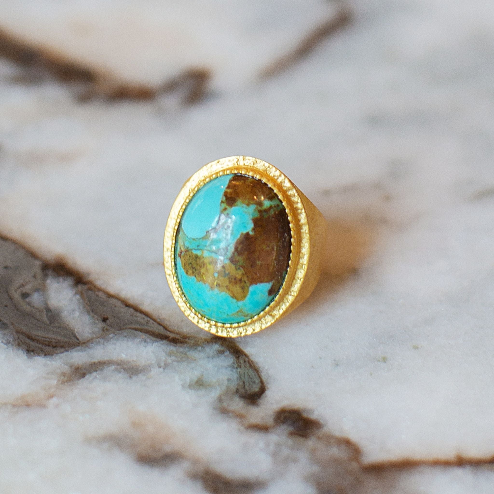 Blue Lagoon Statement Ring - Turquoise by Christina Greene at Shirley Shoppe