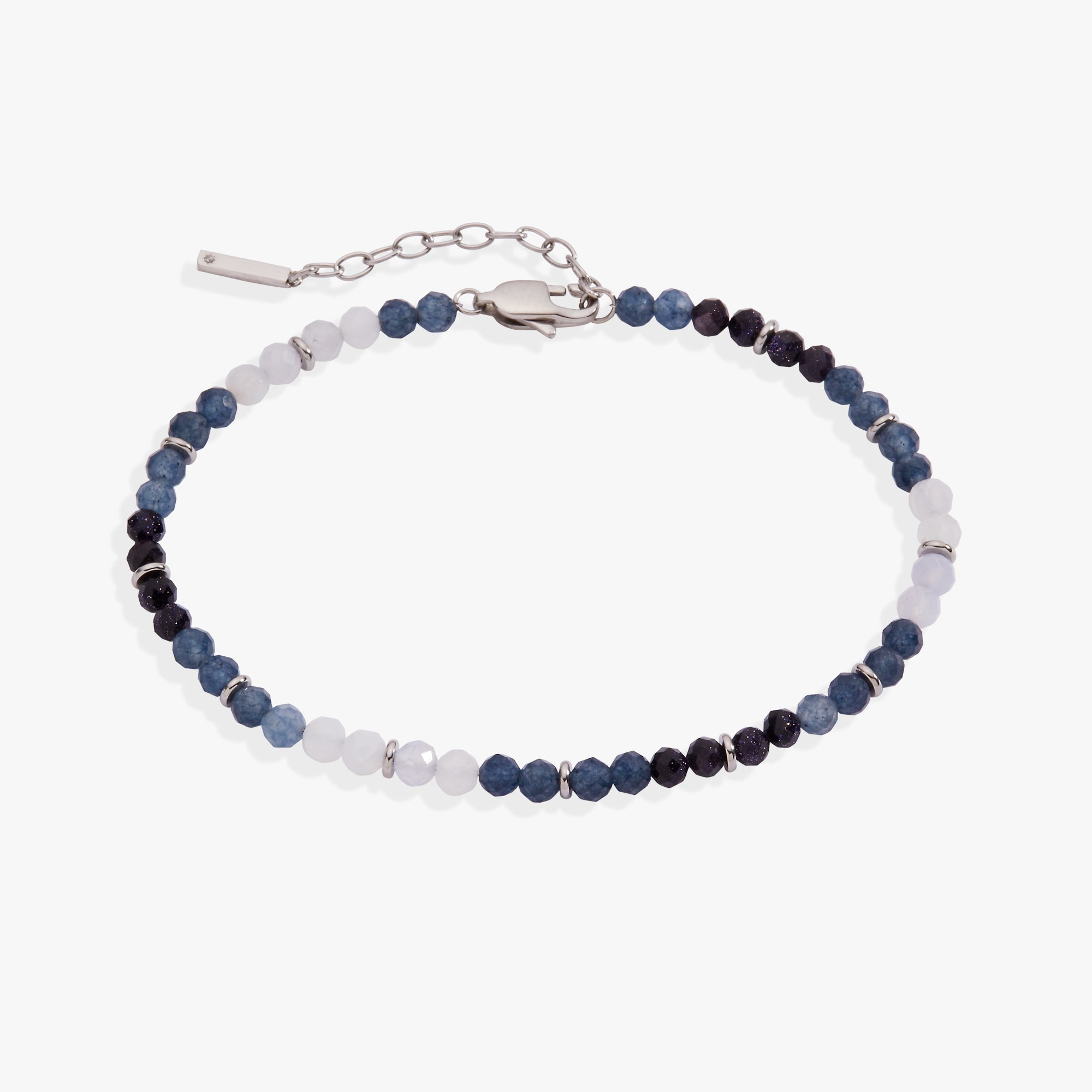 Blue Ombre Semi-Precious Beaded Anklet by ALEX AND ANI at Shirley Shoppe