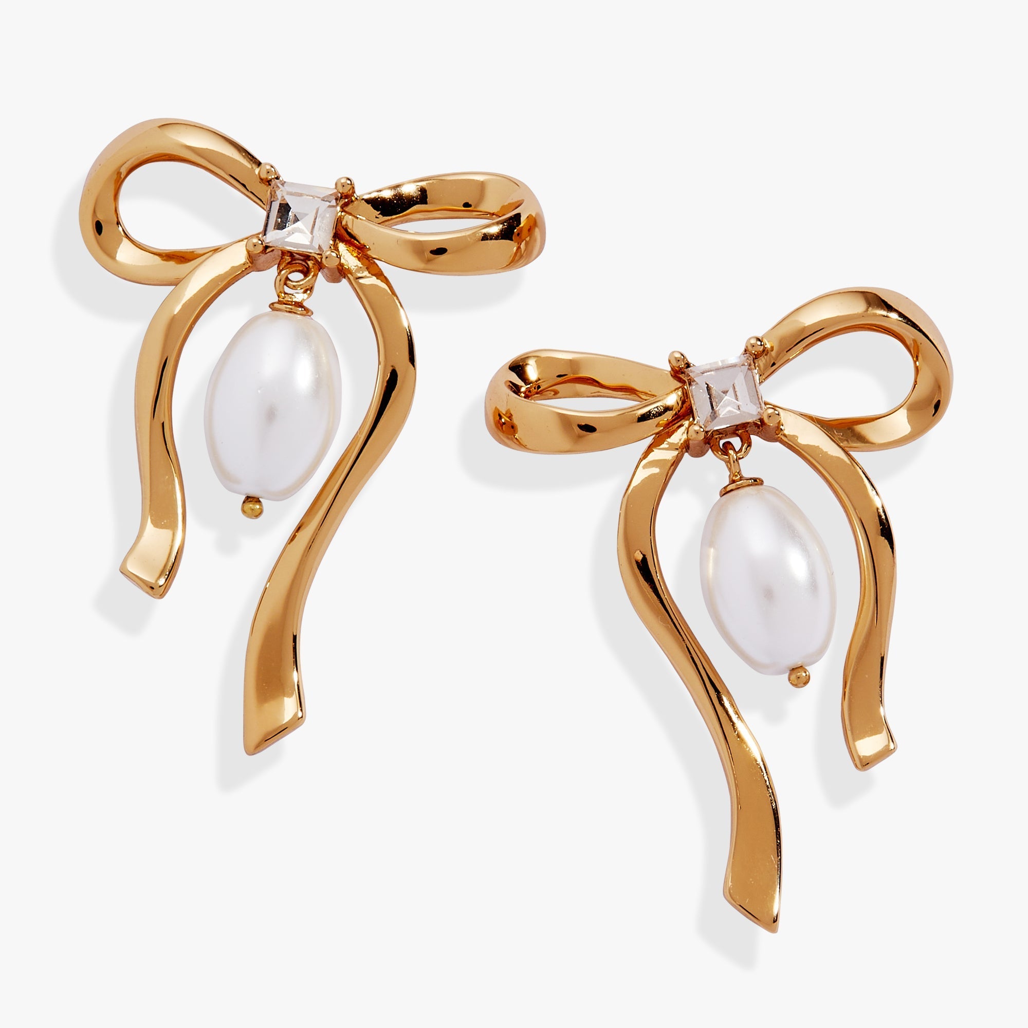 Bow Pearl Coquette Statement Drop Earring by ALEX AND ANI at Shirley Shoppe