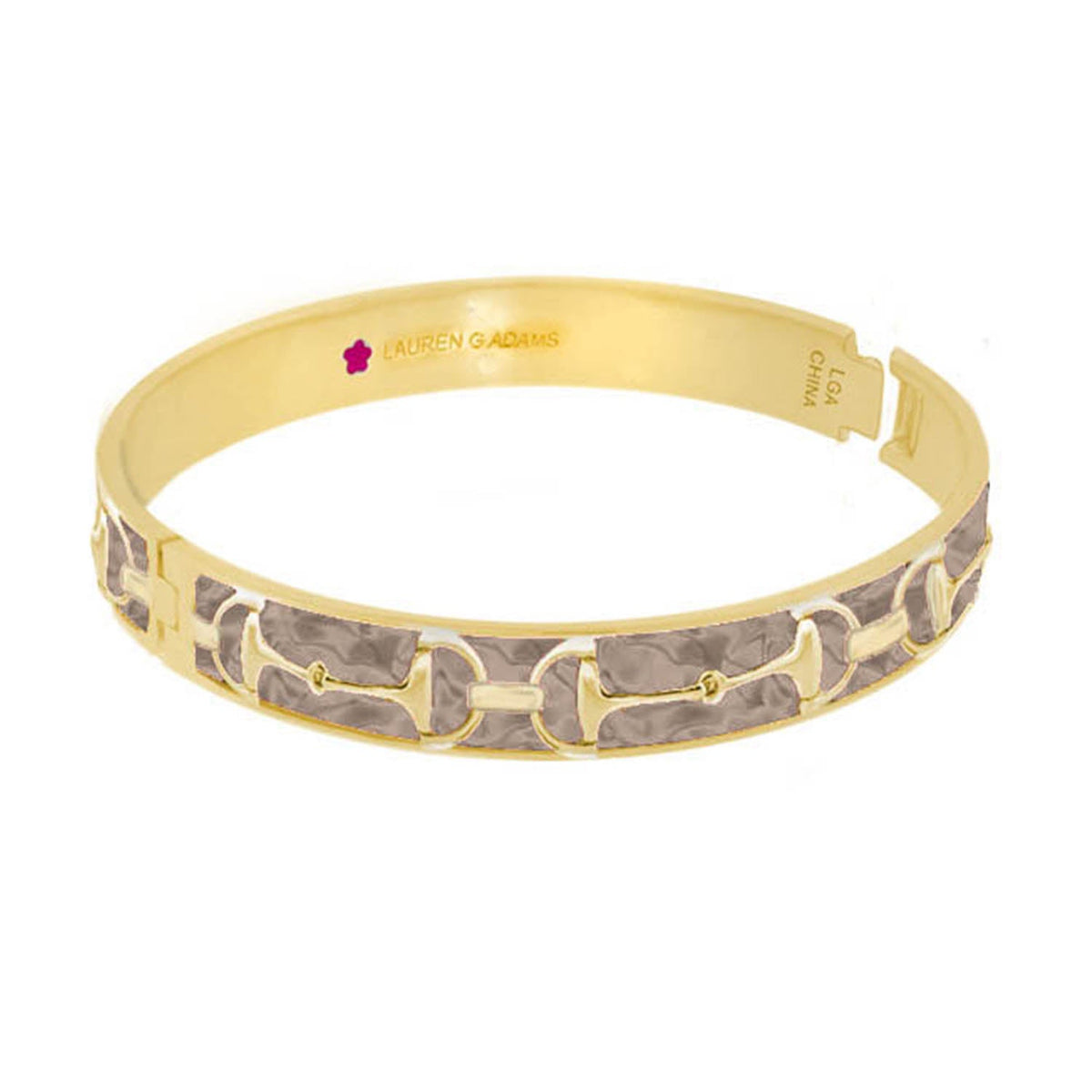 Equestrian Stirrup Bangle — Raspberry