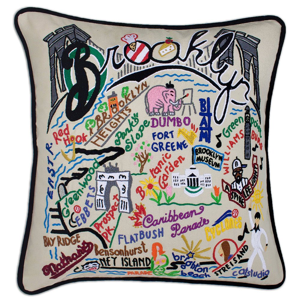 Brooklyn Hand - Embroidered Pillow by Quirks! at Shirley Shoppe